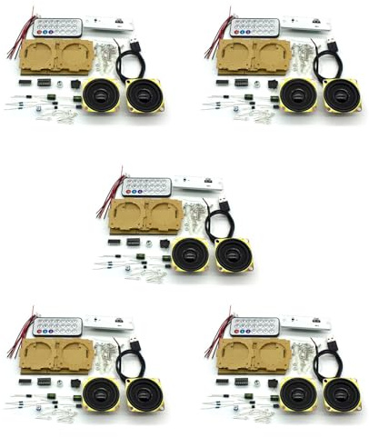 Bosiyrggrl 5X DIY Electronic Kit Bluetooth Speaker Electronics DIY Soldering Project Kit Bluetooth Stereo Speaker Support U Disk