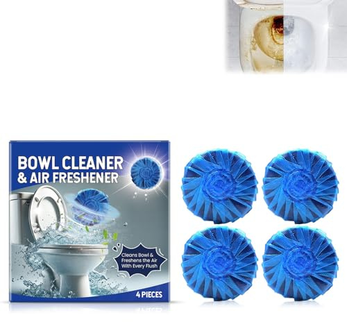 Tableta de Limpieza de Inodoro,Bloques de Limpieza de Inodoro Azules,Pastillas de Cleaning de WC,Pastilla para Cisterna,4 Pieces