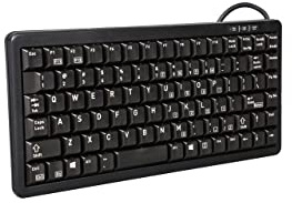 CHERRY Compact-Keyboard G84-4100, American layout, QWERTY keyboard, wired keyboard, compact design, ML mechanism, black