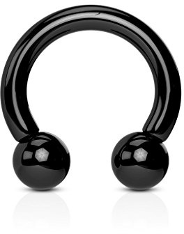 Pain-is-Art Hufeisen 4,0 x 16 mm aus schwarzem Acryl - Größenwahl - Intimpiercing Horseshoe