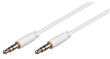 Goobay 69111 Kopfhörer- und Audio Verlängerungskabel AUX; 3-polig; 3,5 mm Klinke 3,5 mm Stecker (3-Pin, Stereo) auf Klinke 3,5 mm Stecker (3-Pin, Stereo), vergoldet, weiß, 1 Meter