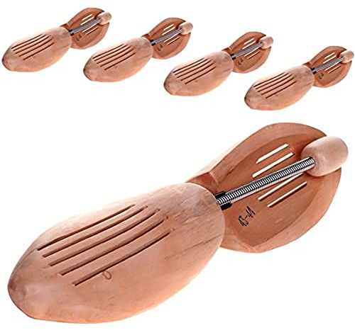 HIMRY® 5 Paar Holz Spiralfeder Schuhspanner, Spiralschuhspanner aus Naturholz, SCHUHLEISTEN Spiralfeder Schuhformer, Unisex - Damen/Herren, Gr. 35 - Gr. 36, KXB6001
