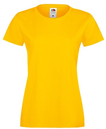 Fruit of the Loom Womens Lady-Fit Sofspun Short Sleeve T-Shirt (2XL) (Sunflower)