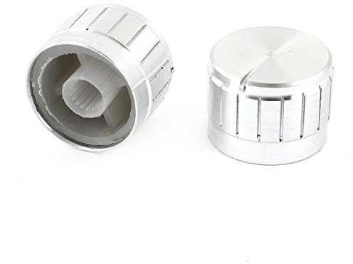 sourcing map 23 x 17 mm Lautstärkeregler Aluminium Potentiometer Drehknopf Cap – Silber Ton (2-teilig) de