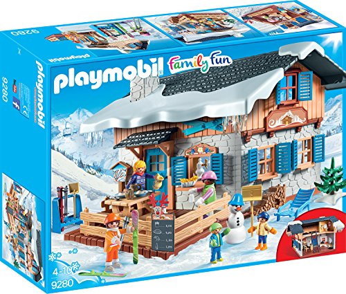 Playmobil Chalet avec skieurs, Multicolore, Taille Unique