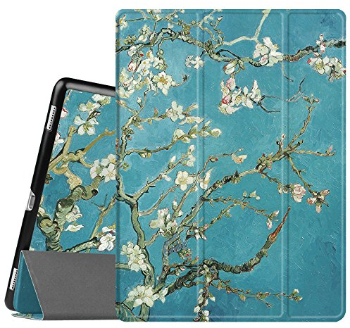 FINTIE Hülle für iPad Pro 12.9 Zoll (2. und 1. Generation, Modell 2017 und 2015), Ultra Schlank Superleicht Ständer Schutzhülle mit Auto Schlaf/Wach Funktion, Mandelblüte