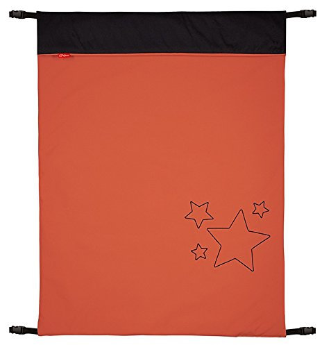 ByBoom - Baby Softshell Decke 70x100 cm Frühling, Sommer, Herbst - Thermo Aktiv für Kinderwagen, Buggy, Jogger, Farbe:Orange/Schwarz