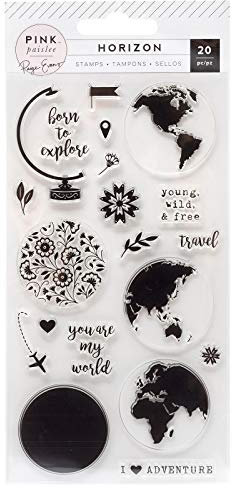 Pink Paislee Stempel-Set, mehrfarbig