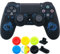 9CDeer 1 x Silicone Incisione laser Protettivo Copertina Skin + 6 Thumb Grips e Tappi Antipolvere per Controller PS4/Slim/Pro Drago blu