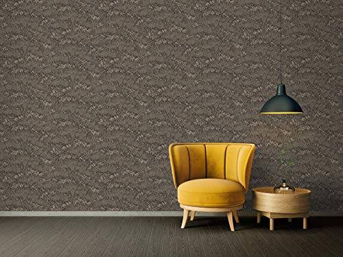 A.S. Création Vliestapete Greenery Tapete in Dschungel Optik mit Palmenblättern 10,05 m x 0,53 m grau schwarz Made in Germany 370332 37033-2