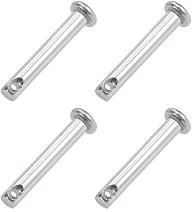 sourcing map 4 Stück Gabelkopfstifte Gelenkstift Einloch Flachekopf 4mm x 25mm aus Edelstahl 304