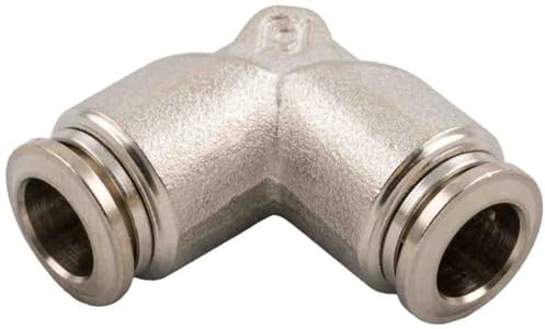 RS PRO 57000 Steckfitting, Rohr-zu-Rohr, Messing vernickelt, 20bar, Packung a 10 Stück