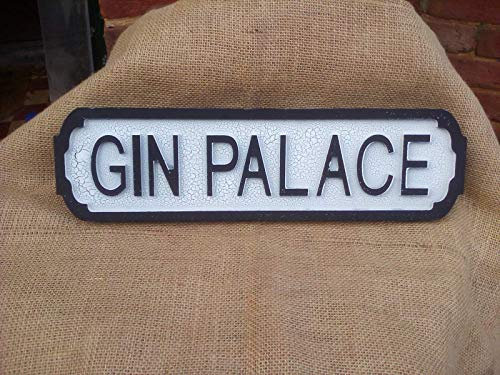 GIN PALACE retro style sign. A great gift for Christmas or birthday etc. 40 x 11 cm.