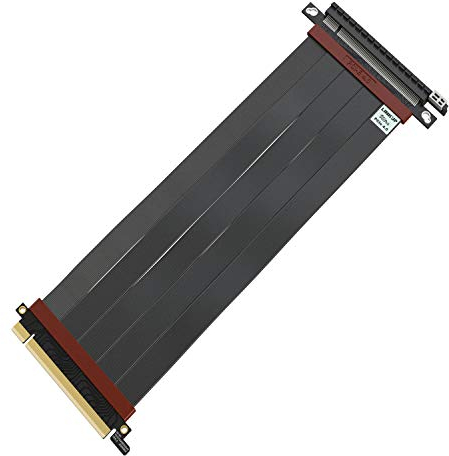 LINKUP - Ultra PCIe 4.0 X16 Riser Cable [RTX4090 RX6950XT x570 B550 Z690 Tested] Shielded Extreme High-Speed Vertical Mount Gaming PCI Express Gen4 | Straight Socket (25cm) 3.0 Gen3 & TT Compatible-