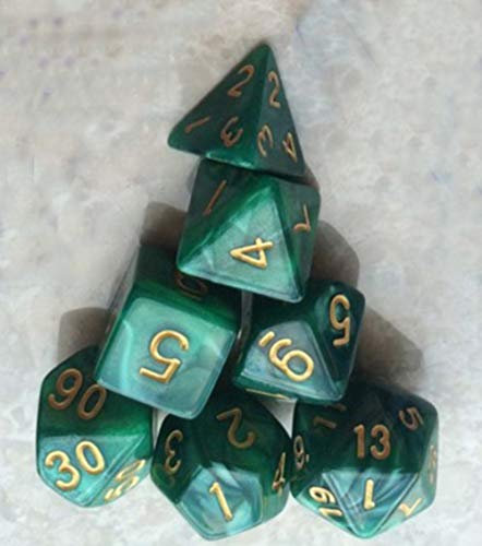 BOBOZHONG Dadi Poliedrici,7 PCS Poliedrici Dadi da Gioco,Layered Polyhedral D&D Dice, per Dungeons And Dragons DND Rpg Giochi da Tavolo MTG (Verde)