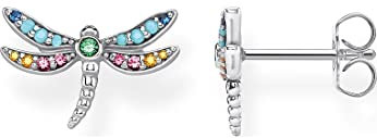 THOMAS SABO Sabo Damen Ohrstecker Libelle 925er Sterlingsilber mit bunten Zirkonia, Größe: ca. 1,3cm x 0,9cm, SCH150278