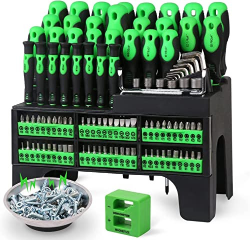 118 pc Juego de Destornilladores magnéticos profesionales con soporte organizador. Conjunto puntas destornillador de precisión. Kit de herramienta profesional para bricolaje y para su taller