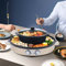Elektrisch Hot Pot Topf und Grillplatte 2 in1 Hot Pot Grill 29cm Ø, Grillplatte: 44 cm Ø, Doppelte Elektrik Pfanne Rauchfrei Non Stick für 5-8 Personen