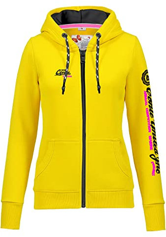 M.Conte Sweat à capuche pour femme Noir/rose Avec capuche, jaune, L