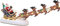 XINGGANG 34 cm batteriebetriebene LED-Lichter – Weihnachtsmann-Schlitten und Fliegende Rentier-Szene –LED Szenerie Weihnachtsmann im Schlitten mit Rentieren, batteriebetrieben, Innen (Warmweiß)