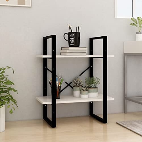 WIFESE Bücherregal 60x30x70 cm 2 Fächer Holzregal Standregal Bookshelf Aufbewahrungsregal Raumteiler Lagerregal Aktenregal Industrie Style Regal für Wohnzimmer Büro Kiefer Massivholz Beige