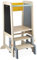 Janod - Lernturm aus Holz - 2 Einstellbare Höhen - 1 Abnehmbarer Tritthocker, 1 Tafel, 2 Kreiden, 1 Bürste - Ab 18 Monate, J09640