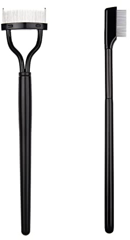 NAUZE 2Pcs Eyelash Separator Eyelash Steel Comb Combination Mascara Applicator Tool for Your Eyelash Foldable Mascara Brush Comb Eyelashes for Eyelash and Eyebrow
