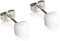 Winzige Ohrstecker mit Stein in weiß • Quadratische Ohrringe für 1, 2 & 3 Ohrloch • Nachhaltiger Schmuck aus recyceltem Glas & Edelstahl • 4mm