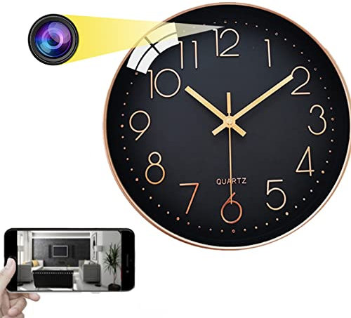 Spy Hidden Camera, Firstoy WiFi Wall Clock Camera 1080P Wireless Security Nanny Cam Mini Video Recorder with Night Vision and Remote Viewing, Support iOS/Android