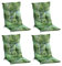 Home4You Gartenstuhlauflagen Mittellehner 4er Set - 110 x 50 cm - Grün - Baumwolle - Polyester - Palmenmuster - Sesselauflage Sitzpolster Stuhlauflage