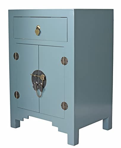 Chinesischer Hochzeitsschrank Nachtschrank China Nachtkonsole Blau Nachtkommode Orient 45cm mya044 Palazzo Exklusiv