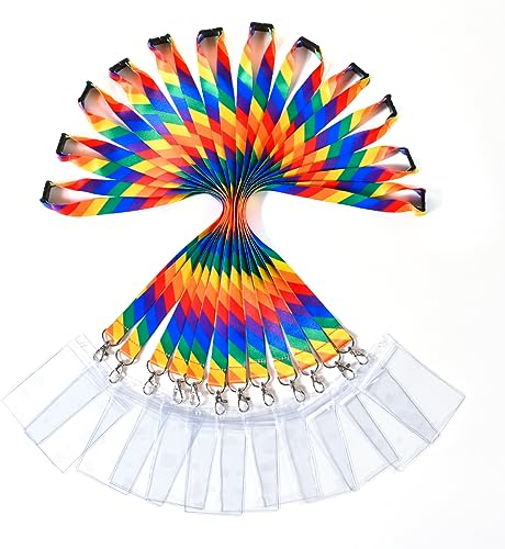 12 Stück Breakaway Schlüsselband für Ausweise, Sicherheitsclip, Schlüsselband für Karten mit wasserdichtem Ausweishalter, Schüler, Lehrer, Schlüsselband (Diagonal, 12 Stück)
