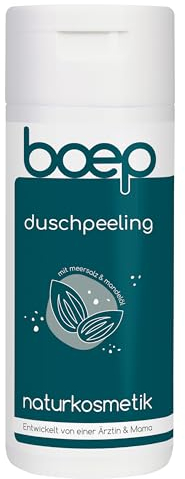 boep Duschpeeling | Veganes Körperpeeling mit Bio-Meersalz & Mandelöl | Zertifizierte Naturkosmetik | Body Scrub für überschüssige Hautschuppen & regt die Durchblutung an | Damen & Männer (220g)
