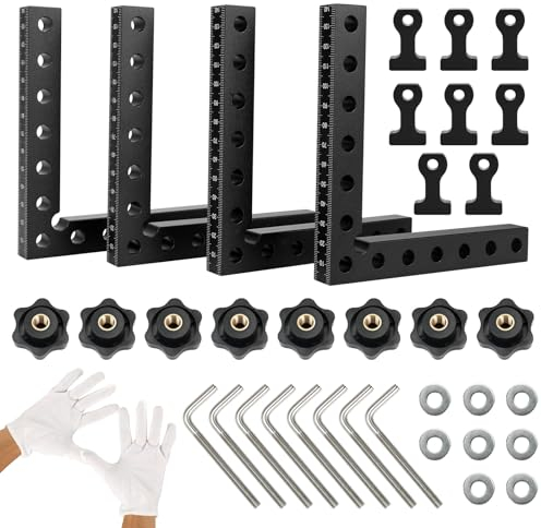 90 Gradi Squadra di Posizionamento, Morsetti Angolari a L 140 x 140 mm Righello Strumento in Lega di Alluminio a 90 Gradi Righello di Posizionamento per Angolo per Lavorazione del Legno (90 Gradi)