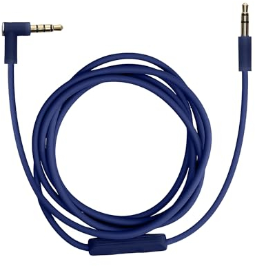 kwmobile Cable para Cascos Beats Studio 3 / Solo 3 / Solo2 / Studio 2 / Studio 1 / Mixr - Cable de Repuesto 150CM con micrófono y Conector Jack Azul Oscuro