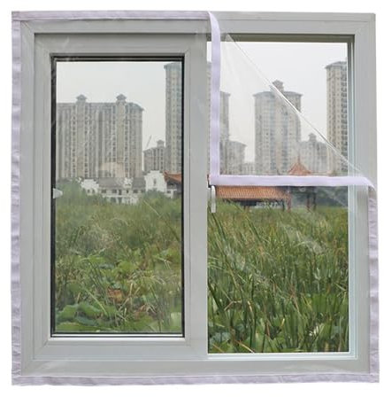 Fenster Isolierfolie,Fenster Isolierfolie Kit,Kälteschutzfolie,Transparent Isolierfolie,Winddichte Staubdichte Fensterabdeckung Selbstklebende Fensterisolierfolie für Winter (1.5×1.6m/4.9×5.2ft)