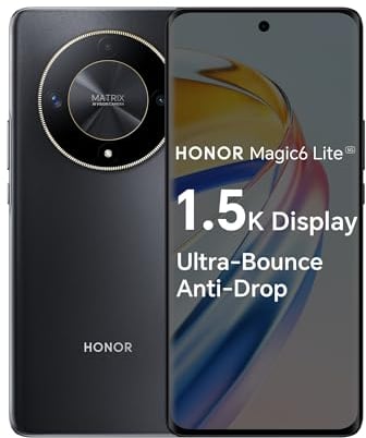 HONOR Magic6 Lite, Sim-Free Mobile Phones, 5G Smartphone, 8GB+256GB, 6,78” Anti-Drop 120Hz Display, 108MP Triple Rear Camera, 5300mAh Battery, Dual SIM, Android 13, Midnight Black
