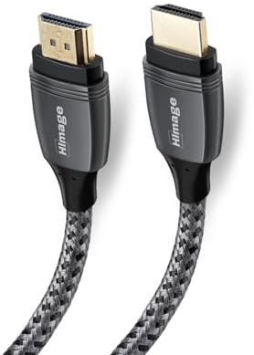 HImage cavo HDMI certificato, maschio maschio, connettori dorati 24K, rivestito in tessuto, 4K Ultra HD, con Ethernet, 1.5m di lunghezza