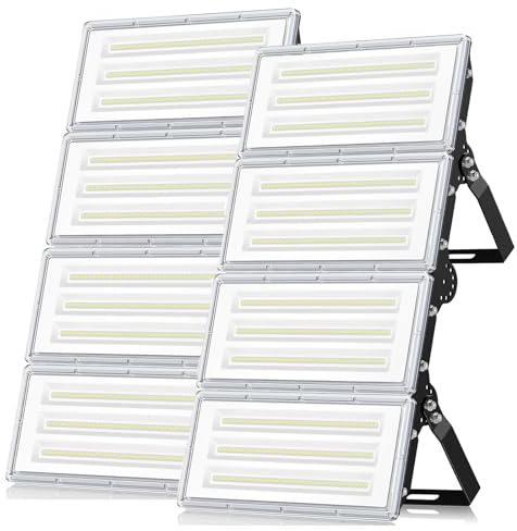 ANNIFUNLY Faretto LED da Esterno 400W 40000LM 2 Pezzi IP67 Impermeabile, Potente Faro LED 6500K Bianco Freddo con Driver, Proiettori per Arena, Stadio, Fattoria