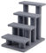 GYMAX Tiertreppe 4 Stufen Katzentreppe Hundetreppe Treppe für Katze Kletterbaum Katzenbaum 60,5 x 41 x 60,5 cm (Grau)