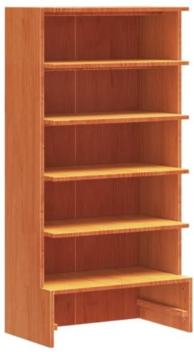 vidaXL Schuhregal, Schuhschrank mit 6 Fächern, Schuhständer Regal für Flur, Holzregal Schuhablage Standregal, Modern, Wachsbraun Massivholz Kiefer