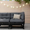 RAUGAJ Nizza Outdoor Nette Outdoor Sitzgelegenheit Outdoor Sektionalsofa Garten-Ecksofa Schwarz Massivholz Kiefer