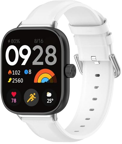 Generic Lederarmband Kompatibel mit Xiaomi Smart Band 8 Pro 27mm Armbänder,Leder Uhrenarmbänder Ersatzarmband Wasserdicht Replacement Armband Zubehör Uhrenarmband für Xiaomi Smart Band 8 Pro, Weiß