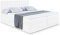 ALTDECOR Boxspringbett mit Multipocket-Matratze H4 (20 cm hoch) mit + PUR + Kokosmatte, Topper (5 cm hoch), Polsterbett mit Kopfteil und Bettkasten - Edita - 140x200 - Weiß Kunstleder