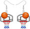 BONSNY Acryl Süßen Baumeln Körperkultur Sport Ohrringe für Frauen Damen Schmuck Geschenke Lustig Empfindliche Ohren hypoallergen Charms (Basketball)