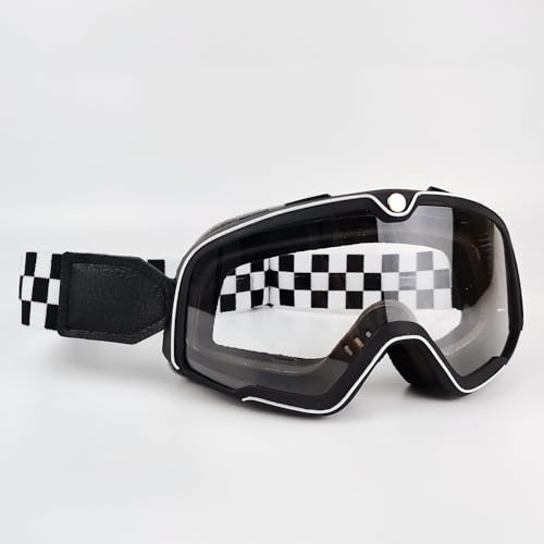 AYKANING Motocross Brille,Motorradbrille Motorrad Brille Retro Motocross Brille Roller ATV Skifahren Sonnenbrille Brillen Anti-UV Cafe Racer Chopper Radfahren Racing