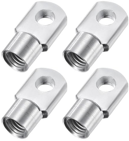 QUARKZMAN Vérin à Gaz M8, Raccord de Joint, Connecteurs Filetés Femelles, Acier Ton Argent, 4 Pièces