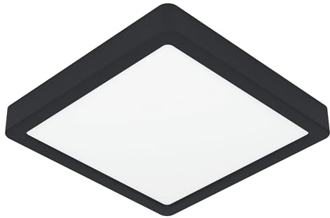EGLO connect.z Smart Home LED Badezimmer Deckenleuchte Fueva 6-Z, ZigBee | App und Sprachsteuerung Alexa, warmweiß-kaltweiß, RGB, dimmbare Bad Deckenlampe, schwarz, IP44, 22x22 cm