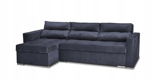 Family Meble Ecksofa, Modell Varius, mit Schlaffunktion, Freistehendes, Ausklappbares, Behälter für Bettwäsche, Strapazierfähiges Material, Schmutzabweisend, für Wohnzimmer, Schlafzimmer, Monolith 97