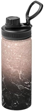 Bouilloire isotherme en acier inoxydable avec impression or rose marbré 532 ml